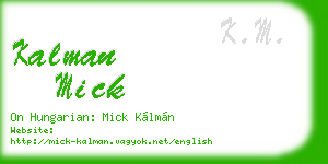 kalman mick business card